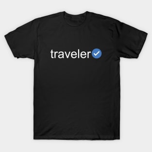 Verified Traveler (White Text) T-Shirt
